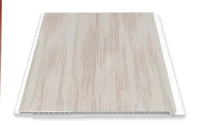 D57C Ahşap Çizgi Desenli Gri Lambri 20cm